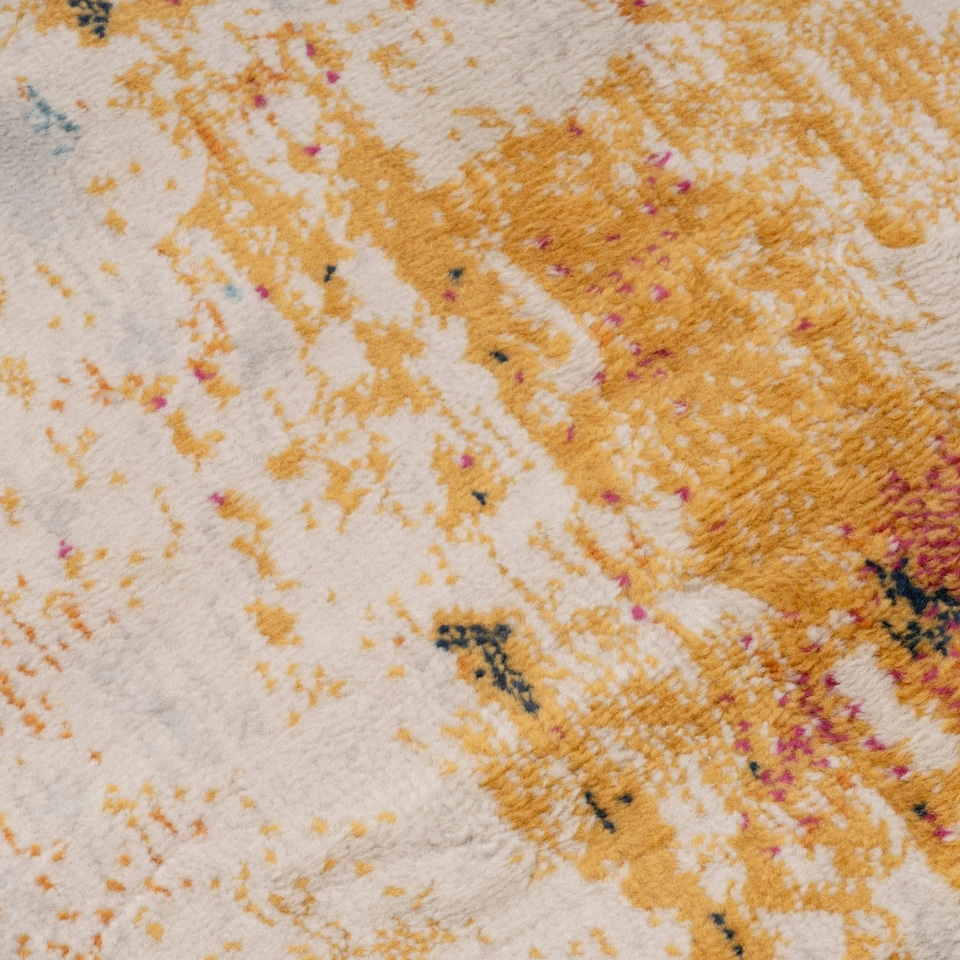 image 1 of KUKOON Bright Multicolour Distressed Abstract Runner Rug 60cm x 240cm Multi