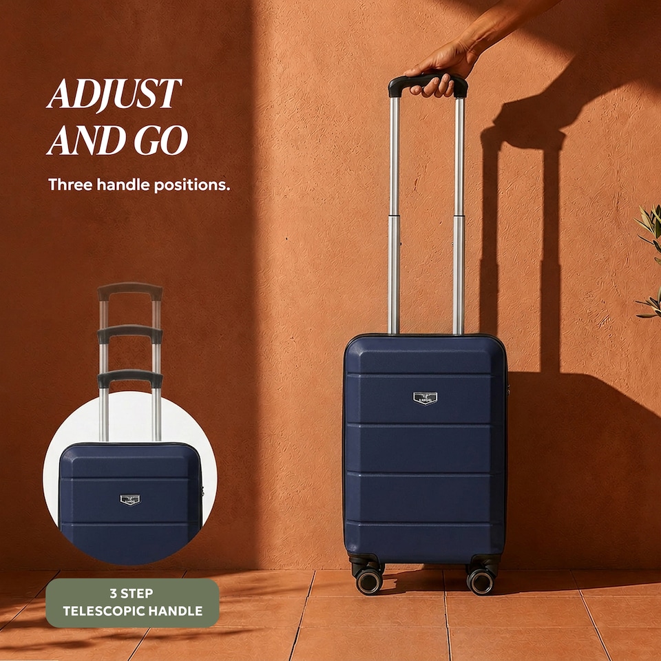 image 1 of Lugg Jetset Lightweight ABS Hard Shell Cabin Suitcase with 4 Spinner Wheels (40x30x20cm)