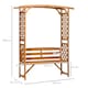 image 7 of Outsunny Arch Pergola Garden Bench, Wooden Garden Arbour with Seat, Brown