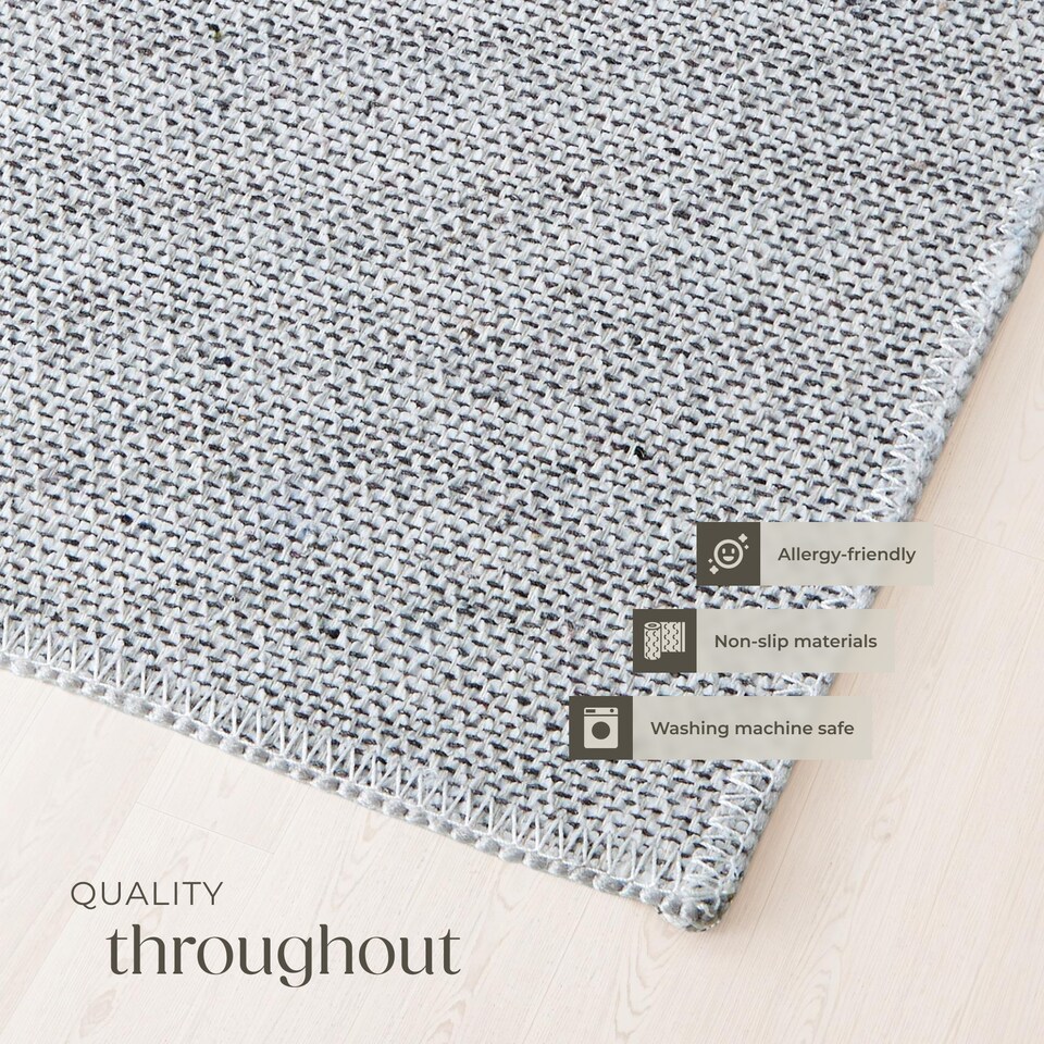 image 1 of Vintage Rug Amara - faded design, machine washable, short pile and non-slip underside | Blue | blue | 1