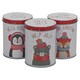 image 8 of 3pc Christmas Themed Storage 1L Tins Set Biscuits Coffee Sugar Tea Condiments | Multi | Animals | 3