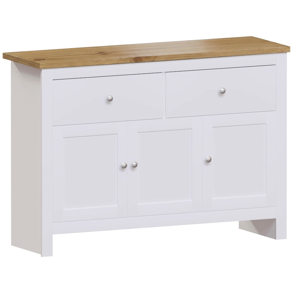 image 1 of Vida Designs Arlington 2 Drawer 3 Door Sideboard Shaker Buffet Cabinet Storage, White & Oak | White | White & Oak | 1