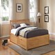 image 2 of 4ft6 Double Oak Finish Wood Bed Frame.2 Drawer Storage,Wooden Woodern, Bedstead