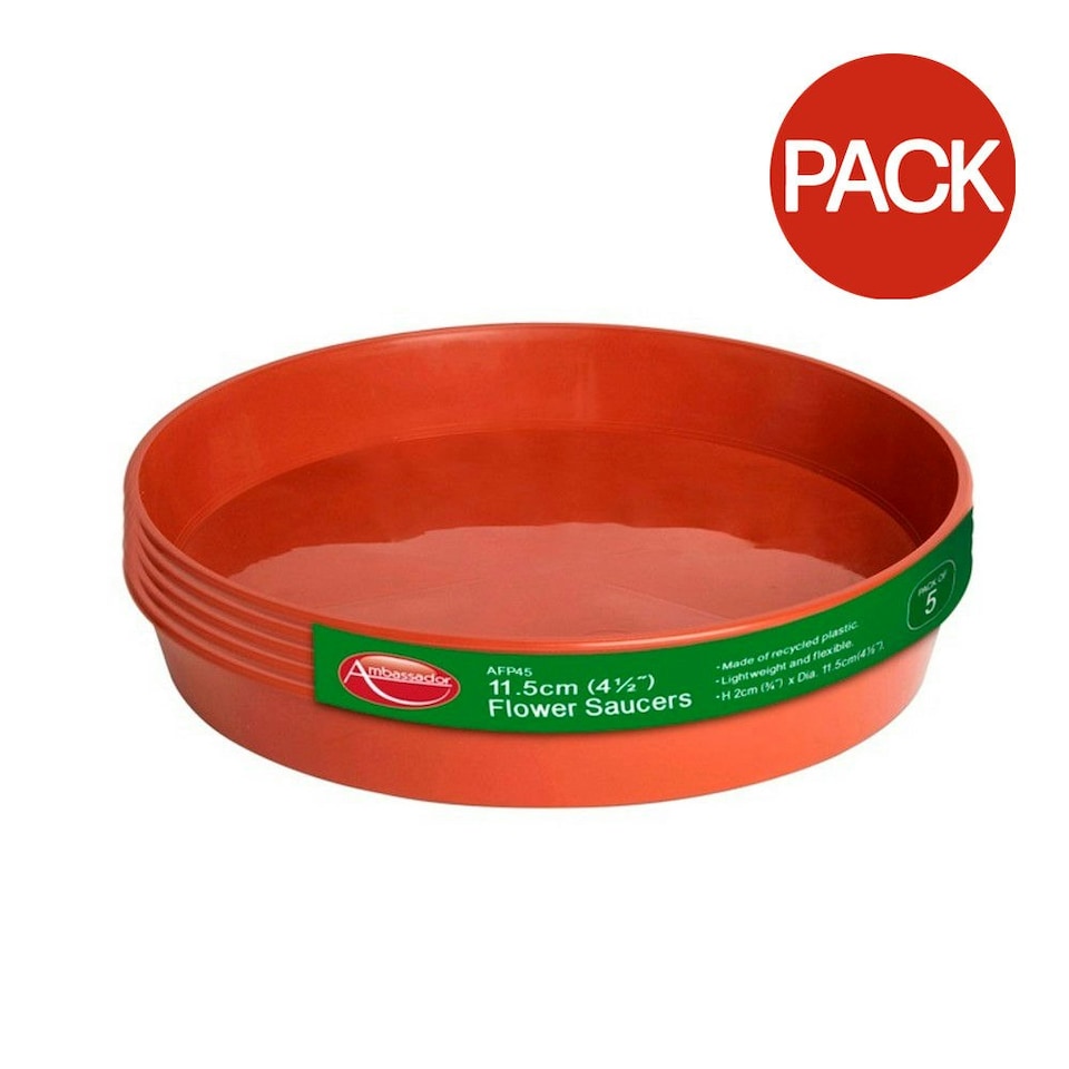 Ambassador Flower Pot Saucer (Pack of 5) - Orange - One Size