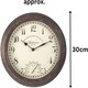 image 2 of Marco Paul 30cm Distressed Wall Clock and Thermometer Brown
