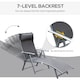 image 3 of Outsunny Sun Lounger Recliner w/ Pillow Foldable 7 Levels Textilene Grey | Grey