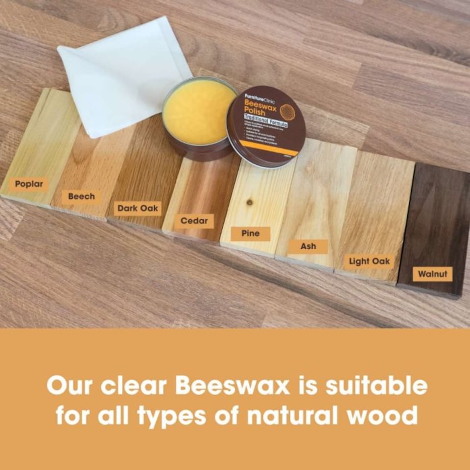 image 1 of Clear Beeswax Polish for Wood & Furniture - 200ml - Natural Beeswax for All Types and Colours - Wooden Furniture Polish to Protect & Enhance Any Wooden Surface