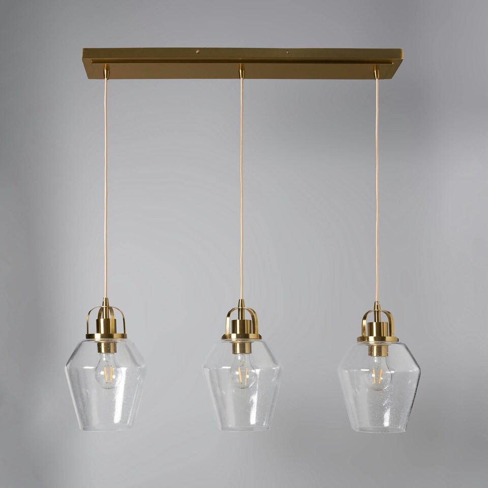 image 1 of BHS Saskia Bubble Glass Diner Pendant Bar, Satin Brass