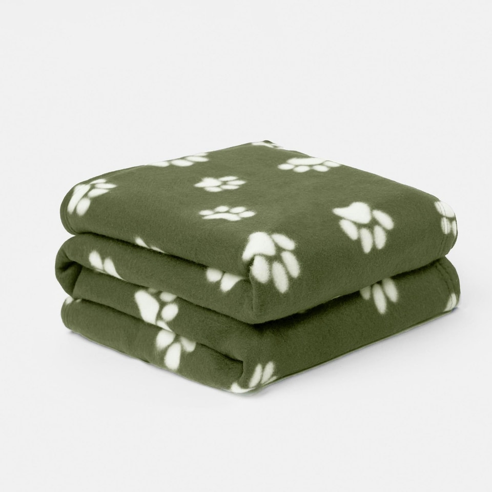 image 1 of OHS Pet Dog Blanket Crate Paw Puppy Animal Mat, 120x150cm - Green