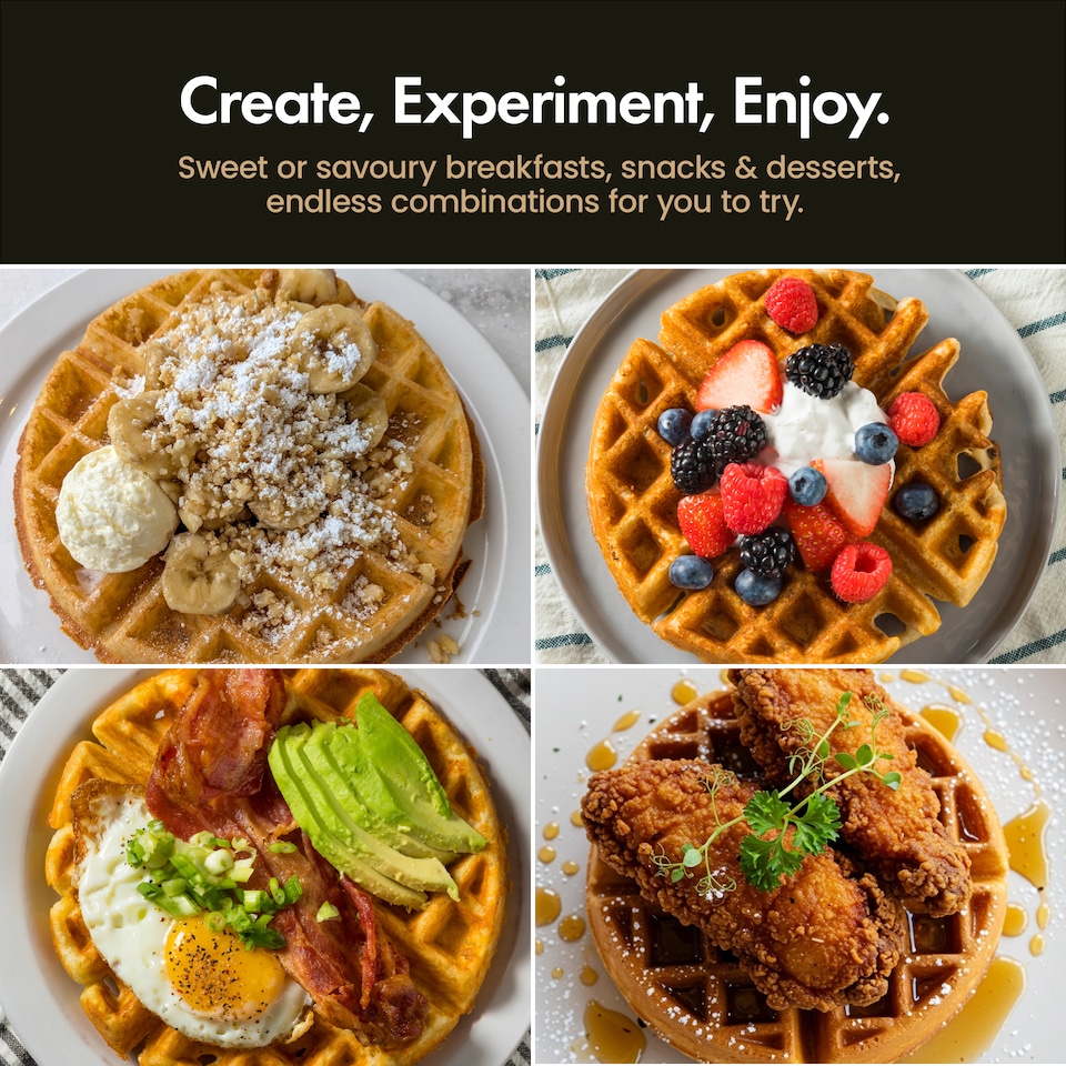 image 1 of Vonshef Mini Waffle Maker with 12.5cm Non Stick Plates 600W