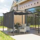 image 8 of Outsunny 3 x 4m Metal Pergola with Retractable Roof and Roller Shade, Grey