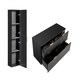 image 1 of Bathroom Furniture Set Black Drawer Cabinet 1200mm Countertop Vanity and Tall Wall Unit - Adel