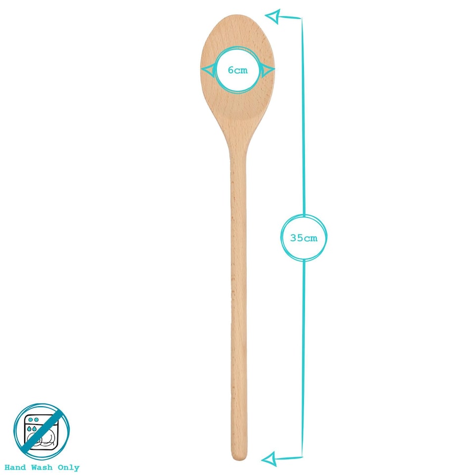 image 1 of Argon Tableware Wooden Cooking Spoons - 35cm - Pack of 3