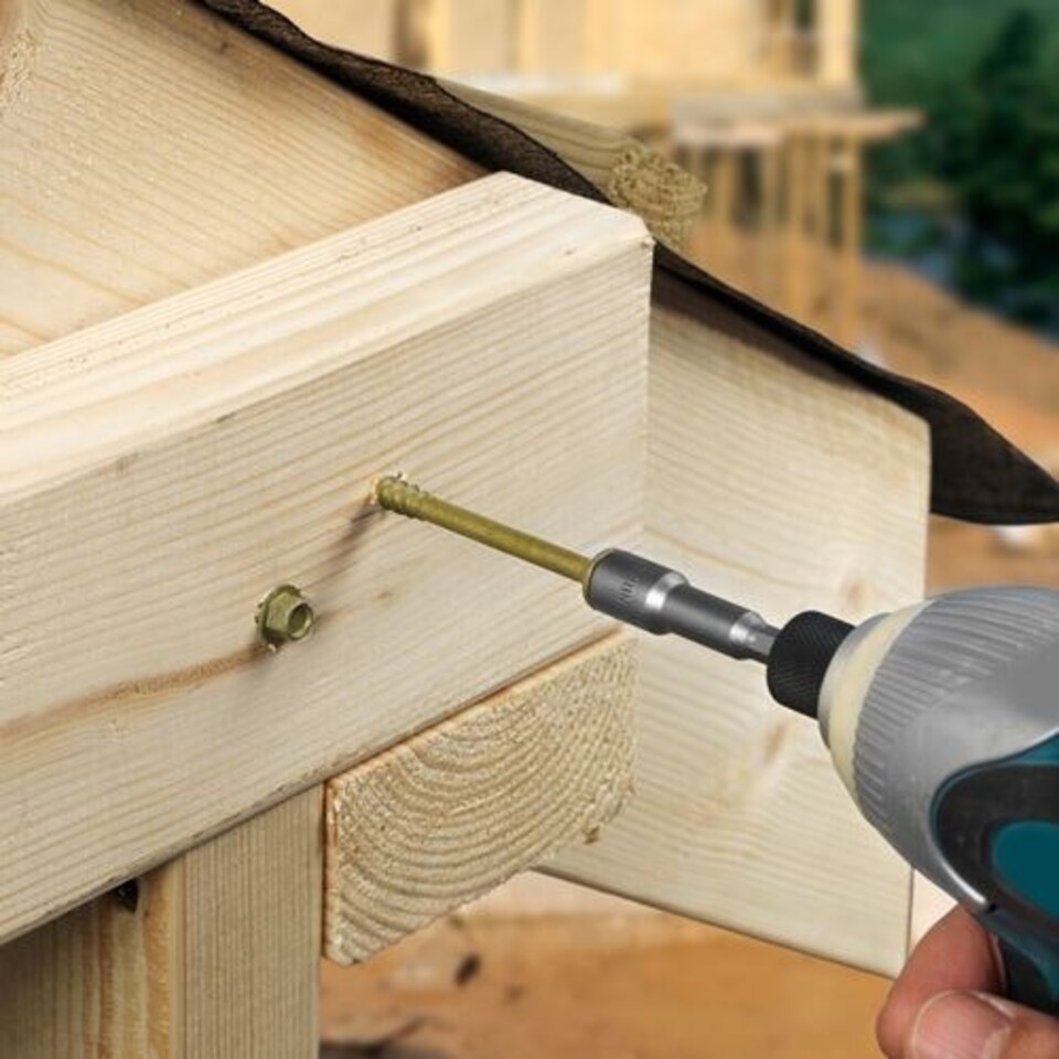 image 1 of Timco - Timber Frame Construction & Landscaping Screws - Hex - Exterior - Green Organic (Size 6.7 x 100 - 50 Pieces)