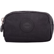 Lorenz Womens Medium Triple Zip Coin / Money / Purse / Holder / Pouch Wrist Strap | Black | Black