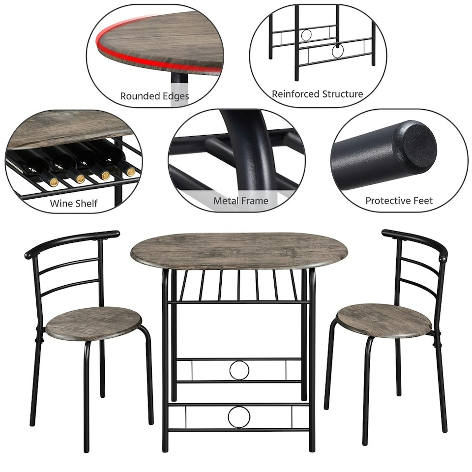 image 1 of Yaheetech Modern Round Dining Table Set