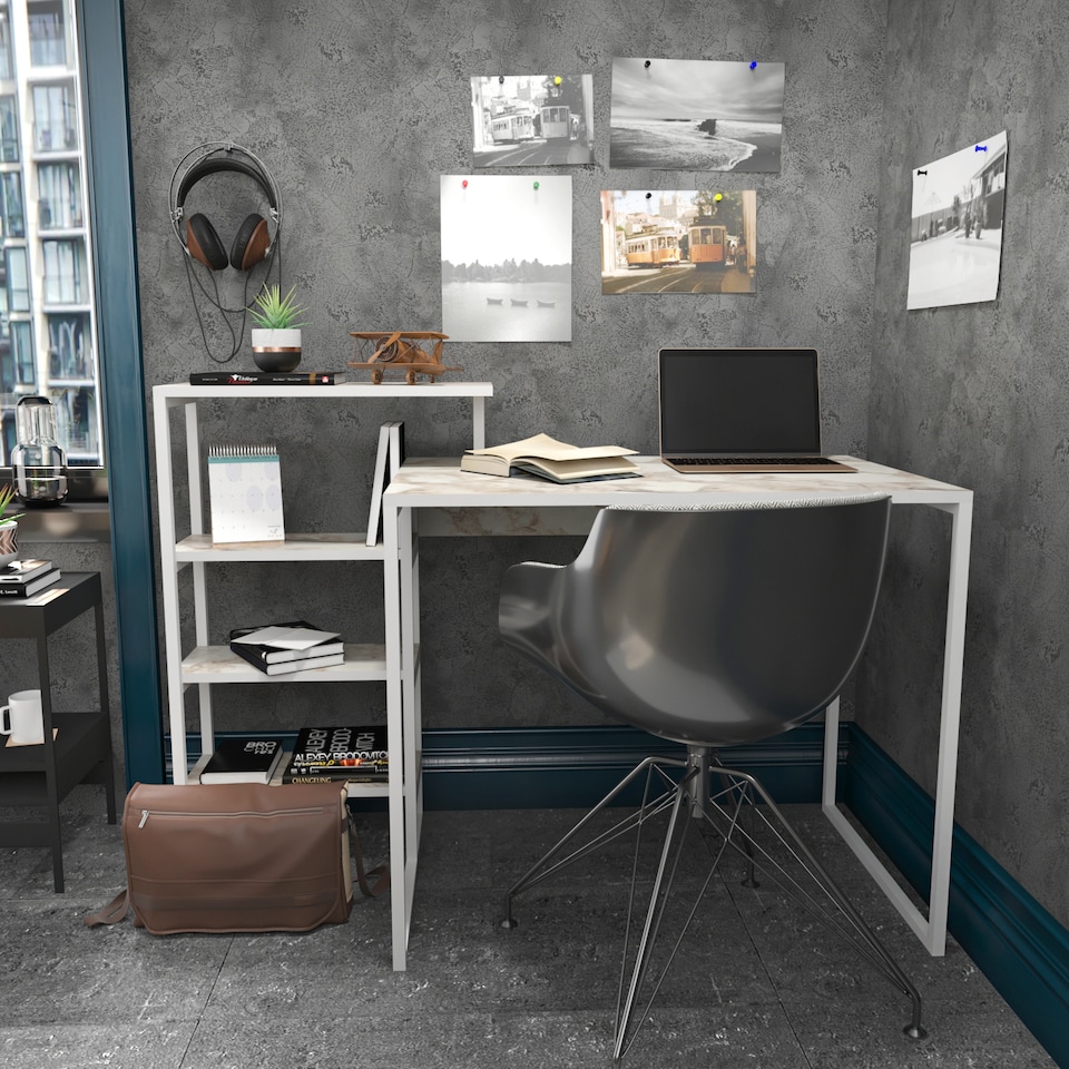image 1 of Decorotika Rino 133 cm Computer Desk with Included Shelving Unit