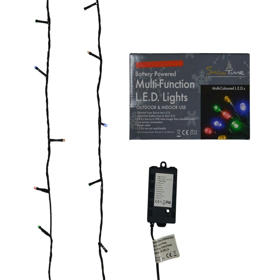image 1 of Snowtime Battery Powered Multi-Function LED Lights for Indoor & Outdoor Use White | 10m