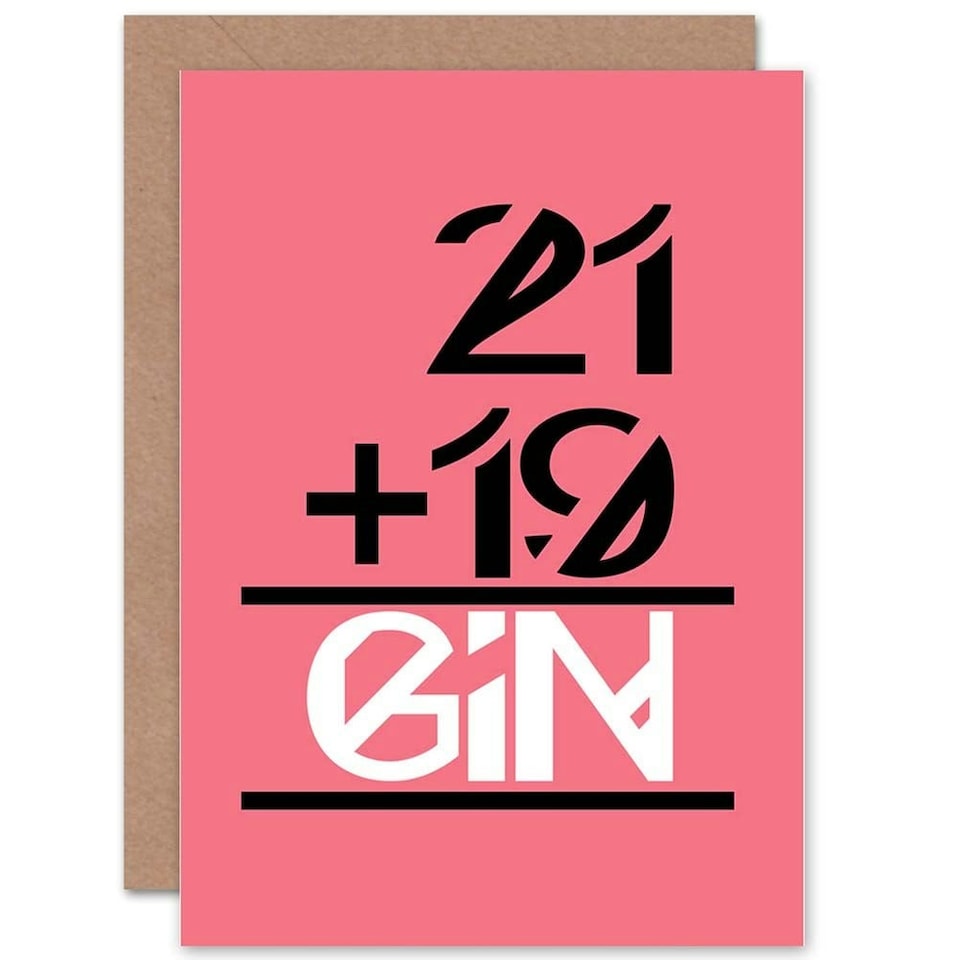 image 1 of Forty 40 Equals Gin Funny 40th Birthday Card