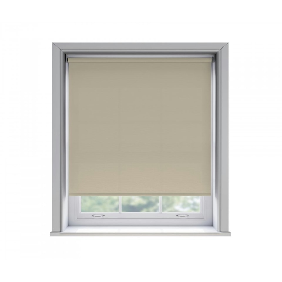 95cm No Drill Taupe Thermal Blackout Roller Blind (170cm Drop) | Brown