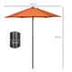 image 7 of Outsunny 2m Parasol Patio Umbrella, Outdoor Sun Shade with 6 Ribs Orange