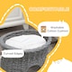 image 10 of PawHut 2-Tier Elevated Pet Cushion Bed Basket Willow Cat Tree House Condo Kennel