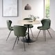 image 3 of Bentley Designs - Carter Beige Sintered Stone Dining Table With Black Sand Powder Coated Base