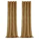 image 1 of Ochre Velvet Darkening Eyelet Curtains - 46x54 Inch Drop - 2 Panel | Yellow | One Size