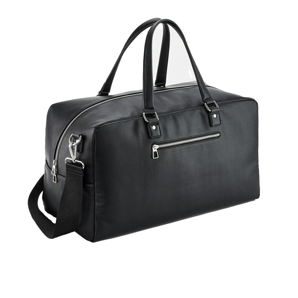 image 1 of Quadra Tailored Luxe Leather-Look PU Weekend Bag - Black - One Size | Black | One Size