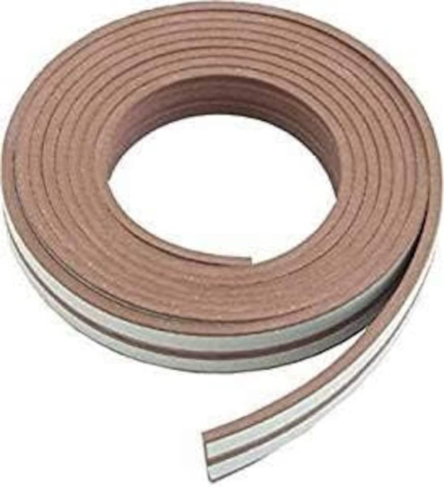 image 1 of Exitex Self Adhesive E Strip Seal 5m Draught Proofing Rubber, Seals Gaps 2mm to 4mm | Brown