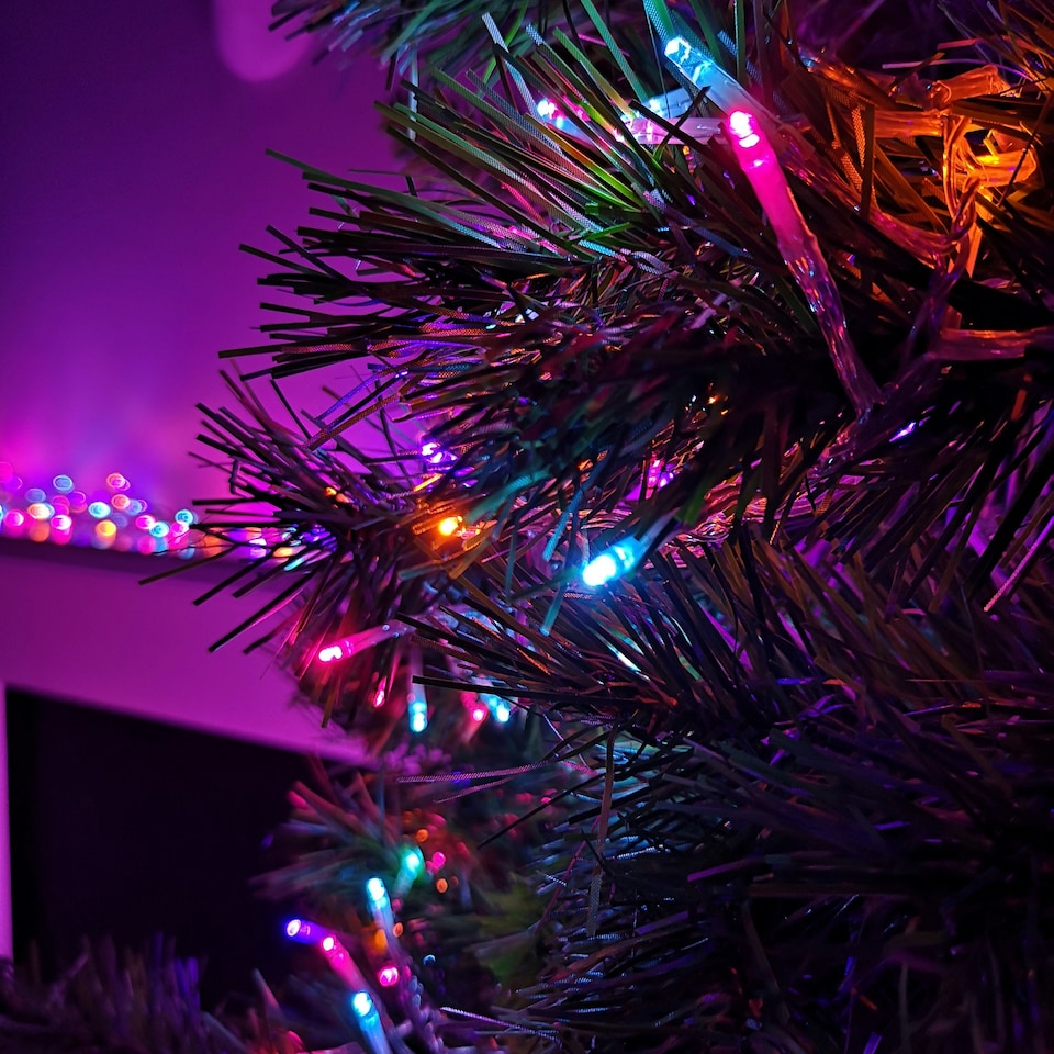 image 1 of 960 LED 12m Premier Cluster Indoor Outdoor Multi Function Mains Operated Christmas Lights with Timer on Clear Cable in Rainbow