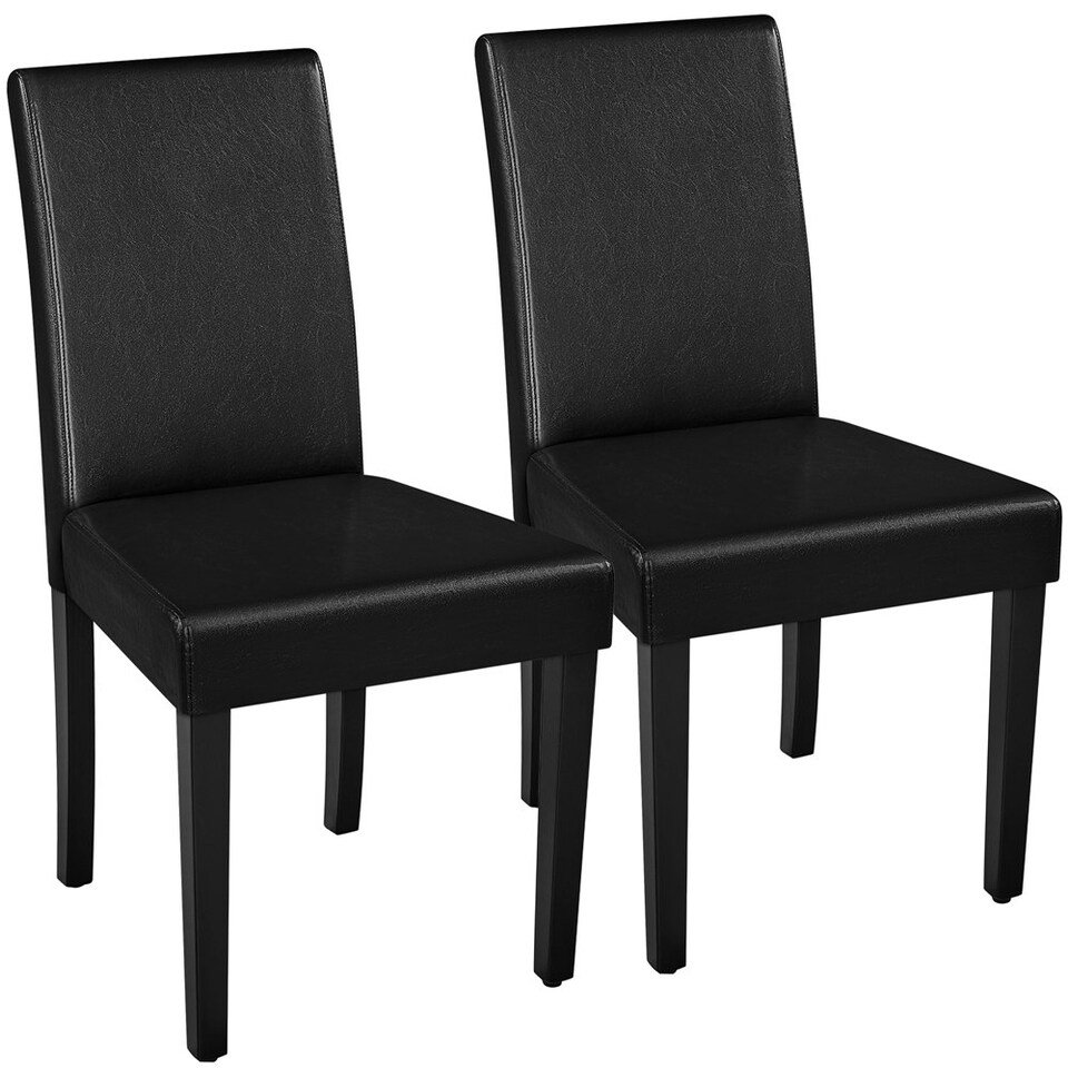 image 1 of Yaheetech Set of 4 Fabric Upholstered Dining Chairs Grey | Dark Grey