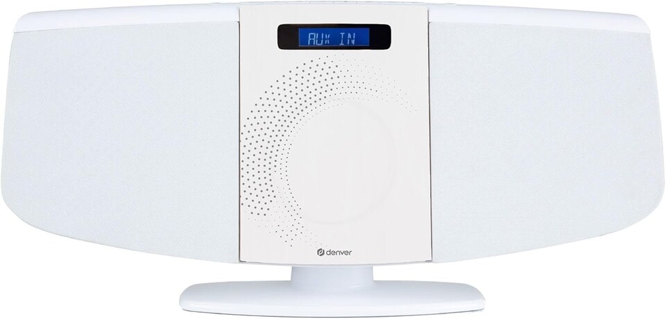 image 1 of Denver MDA-320 White Bluetooth DAB+ CD Player HiFi - Motorised Door, Stereo Speakers, Wall Mountable, Mains Power, LED Display, Remote Control, FM, USB, AUX IN