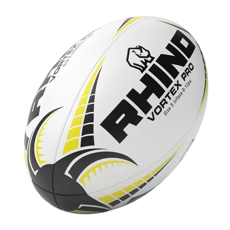 Rhino Vortex Pro Match Rugby Ball - White - 5