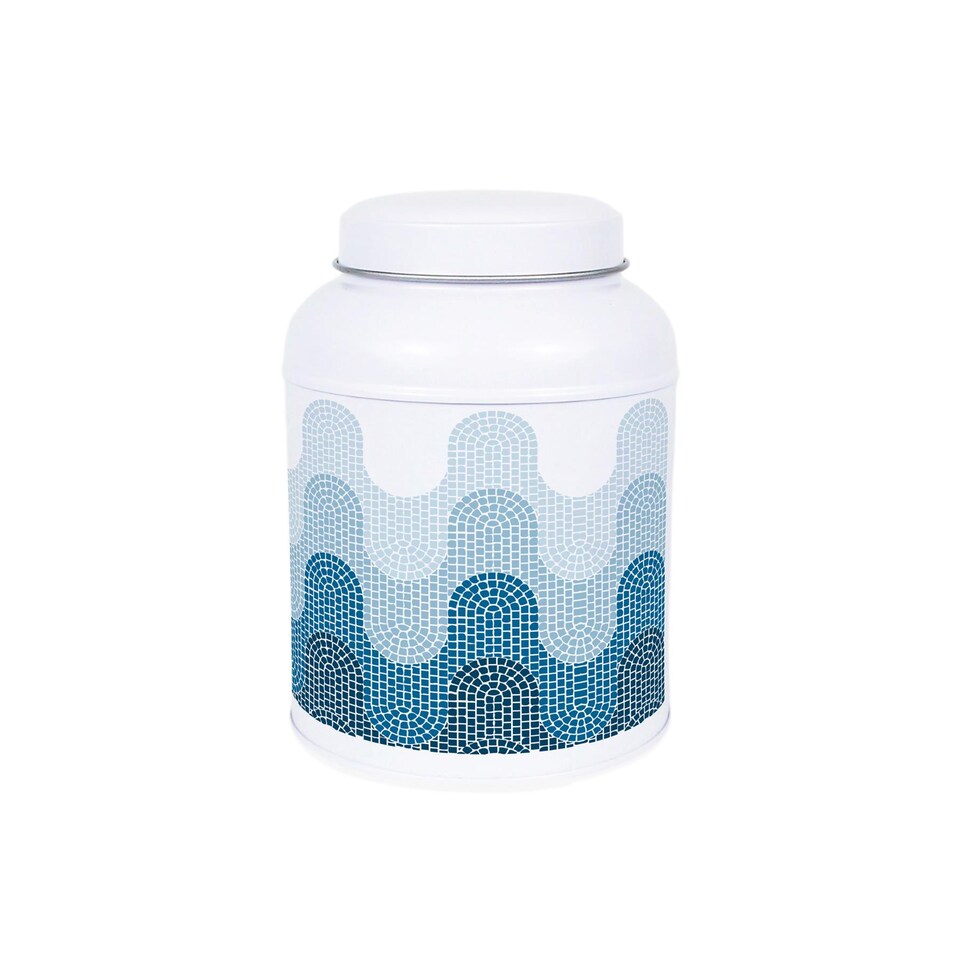 image 1 of Mosaic Waves Peppercorn Canister - Small Domed Lid Kitchen Storage Jar
