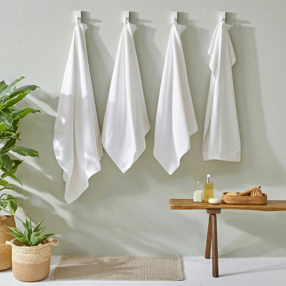 image 1 of furn. Textured Hand Towel White