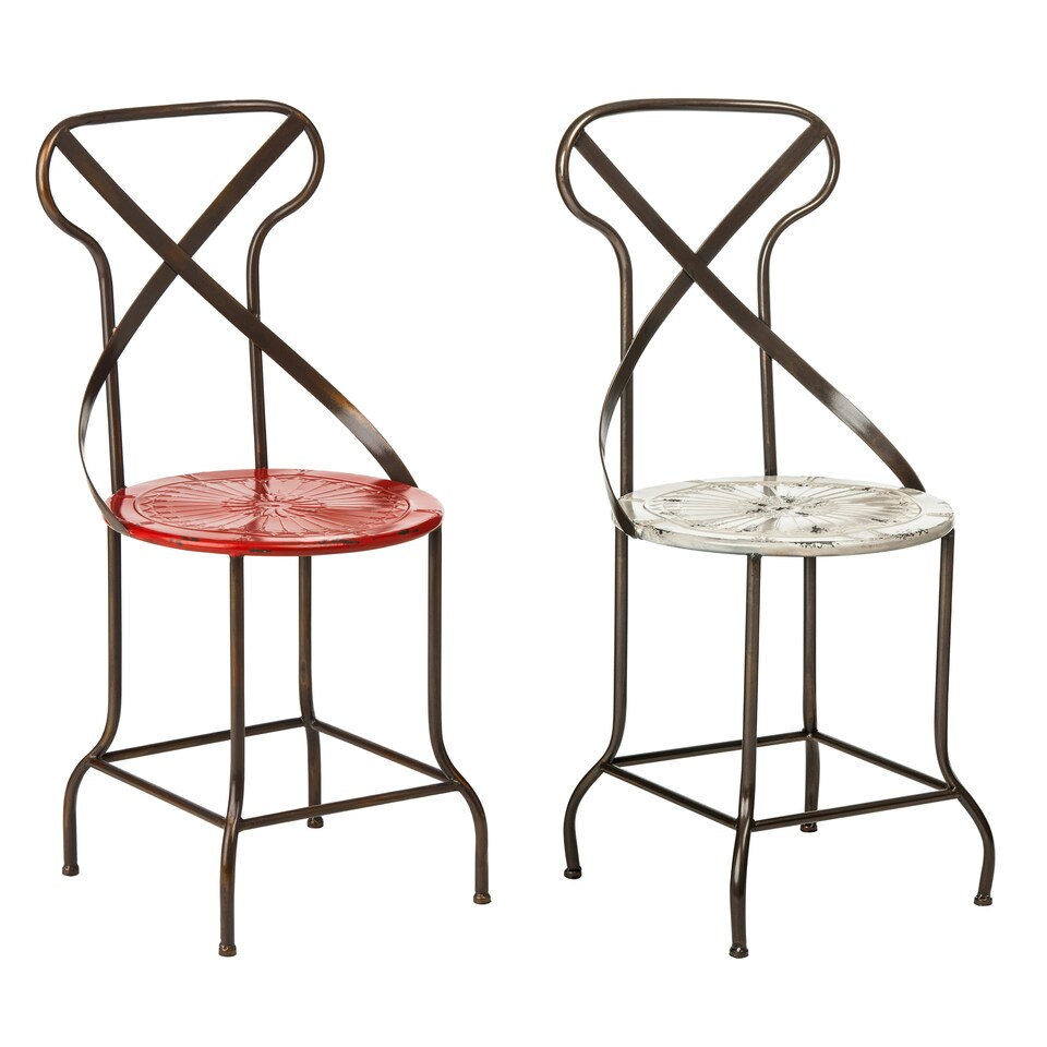 image 1 of Interiors by Premier Red Metal Chair, Exquisite Metal Dining Chair, Relaxing Footrest Metal Dining Chair