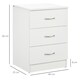 image 3 of HOMCOM Modern 3 Drawers Side Cabinet Wooden Bedside Table White