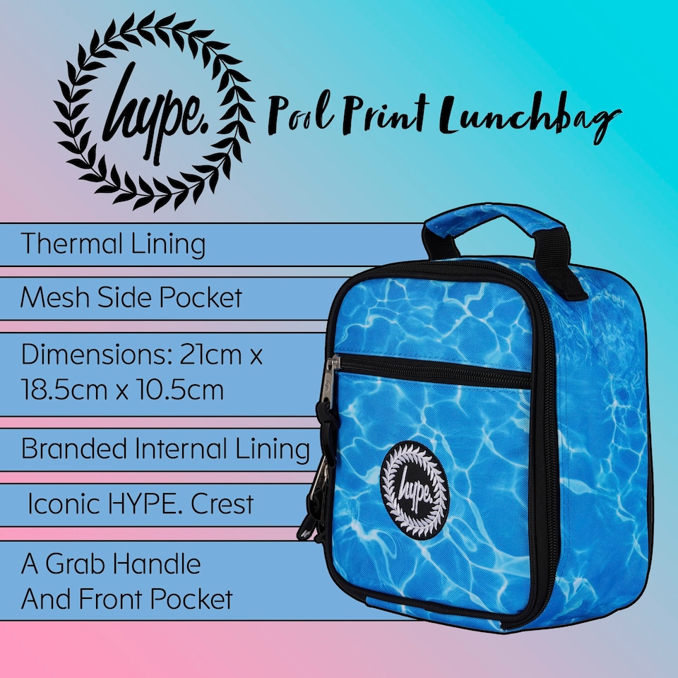 image 1 of Kids Lunch Bag Blue Pool Print - Thermal Insulated School Lunch Box | Multi | Multi | One Size | 1