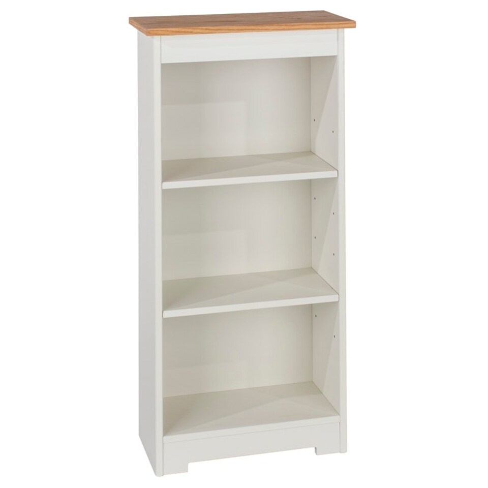 image 1 of Colorado Low Narrow Bookcase - MDF/MDP - 44 x 21.5 x 100 cm - Soft White/Oak White