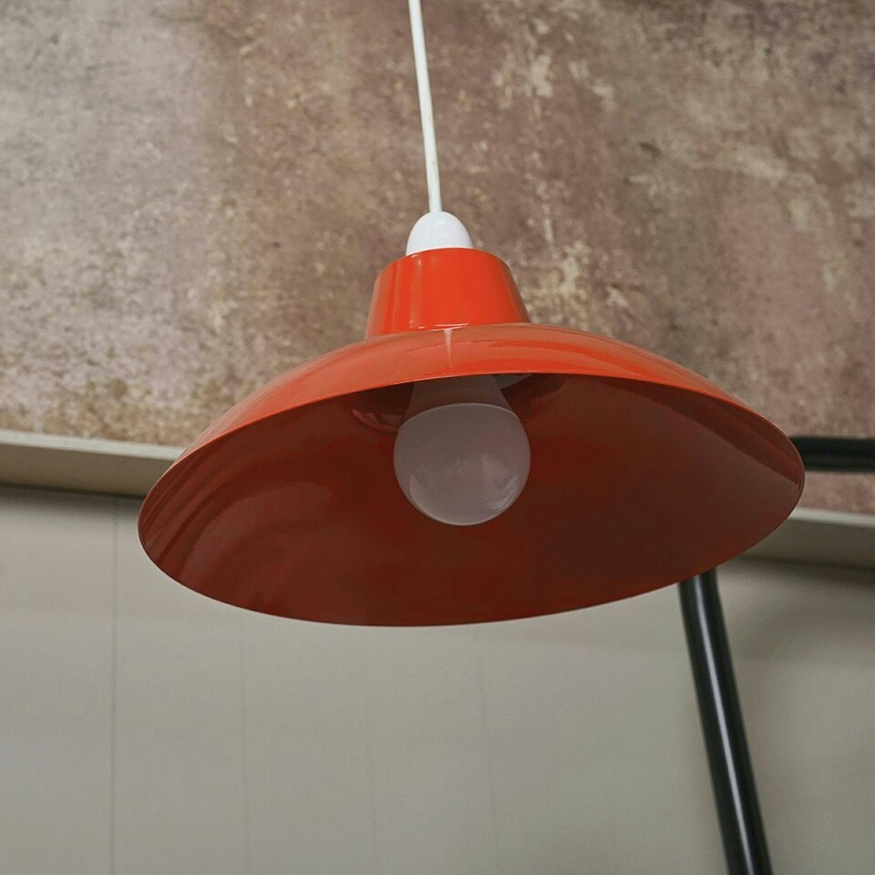 image 1 of ValueLights Retro Style Red Metal Easy Fit Ceiling Pendant Light Shade