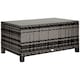 image 1 of Outsunny Garden Rattan Side Table,Wicker Coffee Desk, Glass Top, Mixed Grey
