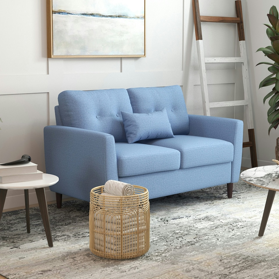 image 1 of HOMCOM Modern Chic Loveseat w/ Armrest Spring Padding for Home Office