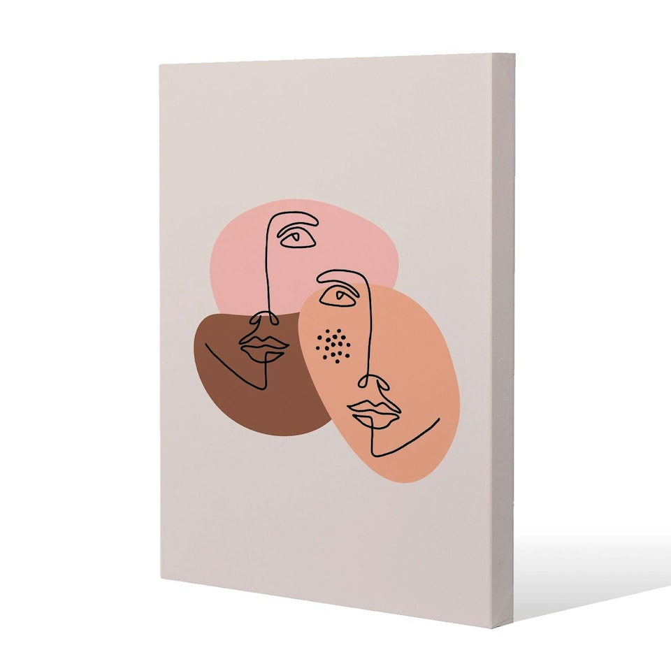 image 1 of modern contemporary minimalist woman portrait (Canvas Print)