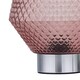 image 4 of Porter - Battery Operated Chrome Lamp with Pink Textured Glass Chrome | Pink