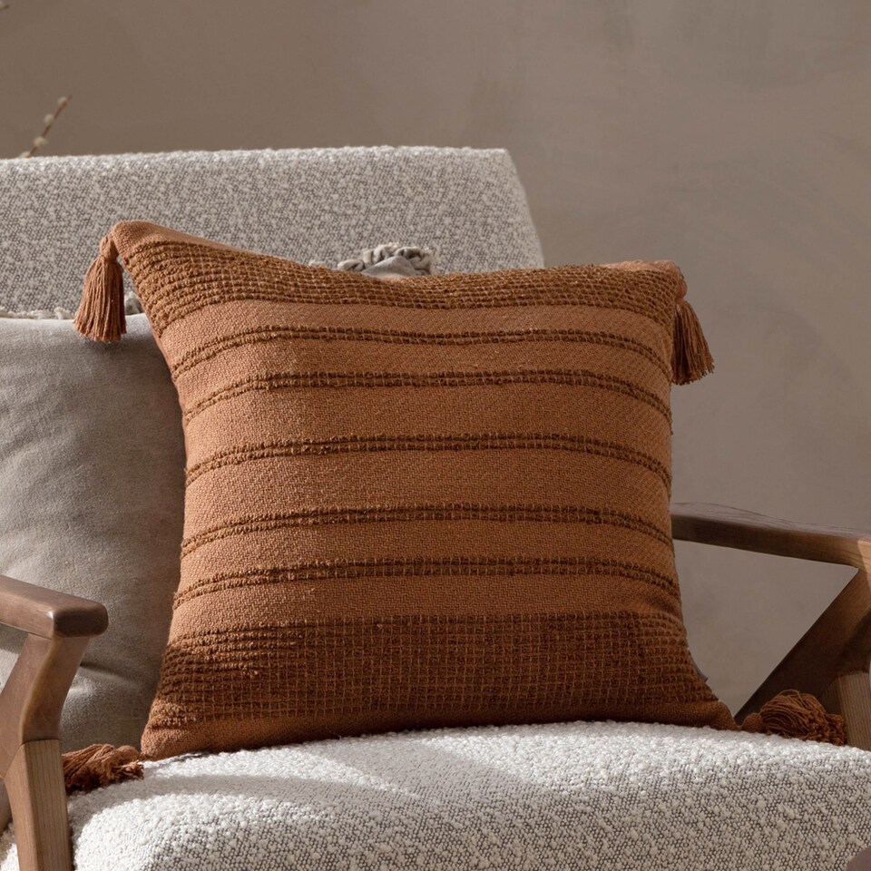 image 1 of Yard Larch Woven Cushion, Ginger, 45 x 45cm