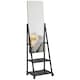 image 1 of HOMCOM Movable Full Length Mirror Adjustable Full Body Mirror with 2 Shelves