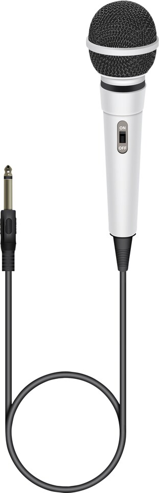 image 1 of White Dynamic Plastic Microphone