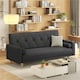 image 2 of Yaheetech Fabric Convertible Sofa Bed with 2 Bolster Pillows-Black