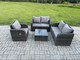 image 2 of Fimous 4 Piece Garden Furniture Sets 5 Seater Outdoor Patio Furniture Set Weaving Wicker Rattan Sofa Chair and Table with Cushion